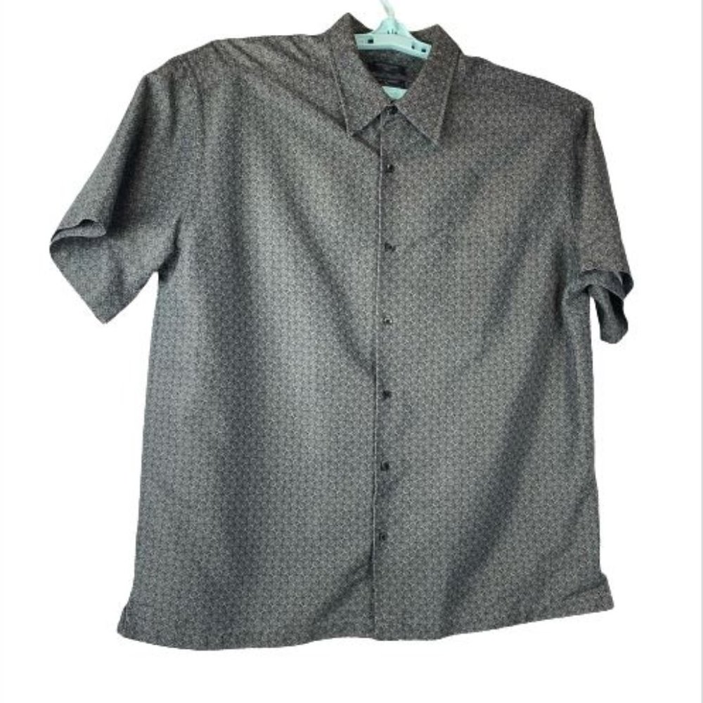 Dockers Men's Casual Black Buttoned Down Short Sleeve Shirt Size XL